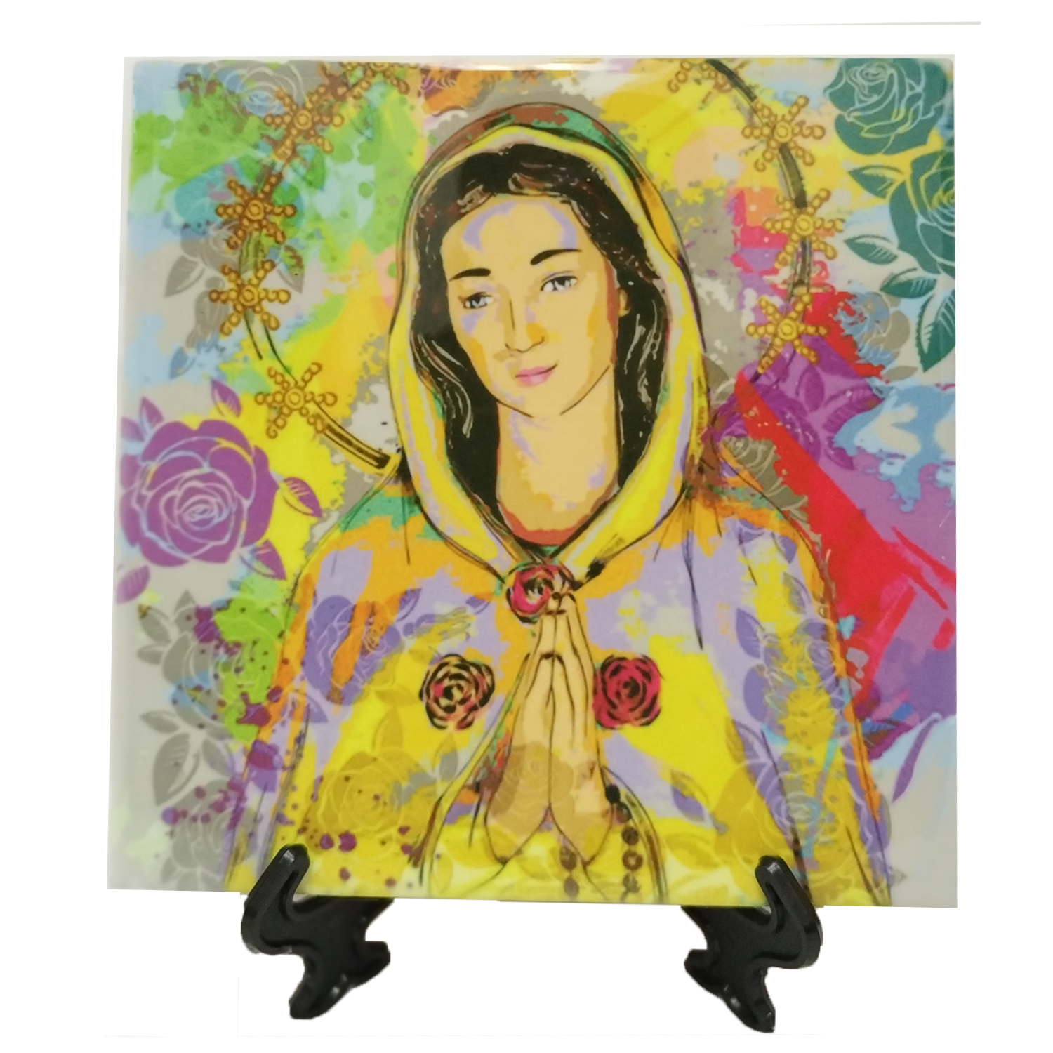 CERMICA ROSA MISTICA CUAD Baldosa de Cerámica Virgen Rosa Mística